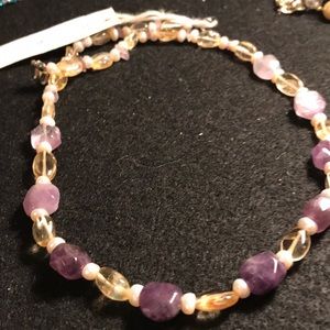 Amethyst and pearl necklace